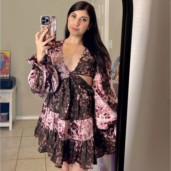 ASOS MINI DRESS FLORAL PRINT - Picture 3 of 4